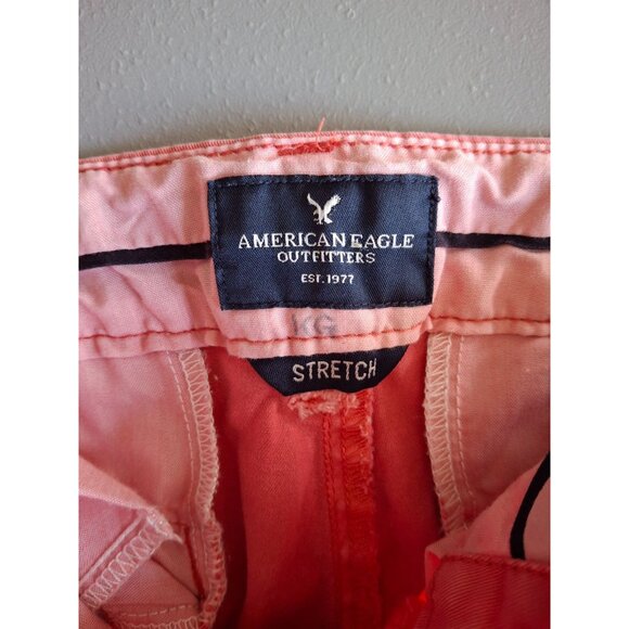 American Eagle Outfitters Chino Shorts Size 2 Pink Stretch Preppy Beach Tropical - Picture 3 of 9